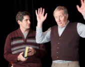 Photo by Dianna Lewis. Pictured (L-R) Ken Hildebrandt, Glen Pinchin in Tuesdays with Morrie.  