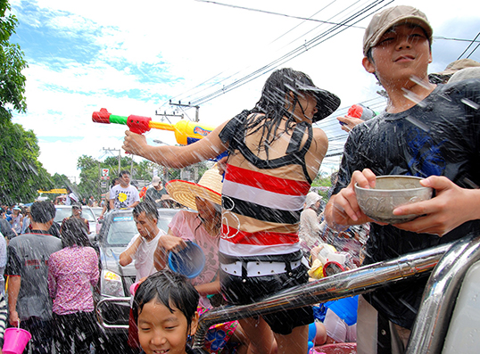 Thais celebrate Songkran festival in Thailand - Photo by Austin Sakchai  