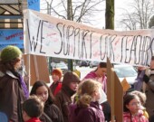 Students and parents rally in support of their teachers in March 2012. | Photo by Brent Granby.  