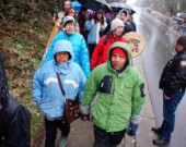 Protesters brave the weather at the Salish Sea Winter gathering on Feb. 22 | Photo by Jennifer Costro  