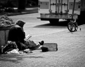 Homeless man begging on the streets of Vancouver. | Photo by Mohammadali F.  