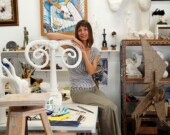 Anyuta Gusakova in studio. | Photo courtesy of Milos Tosic  