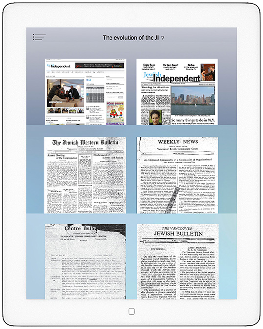 En 85 ans, le Jewish Independent a vu ses Unes évoluer. | Photo de Jewish Independent