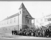 Kitsilano Japanese community at Buddhist Church on First Avenue.ca 1930.| Photo by NNM Maeda Family Collection.
  