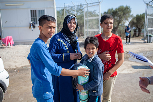 Une famille de réfugiés syriens. | Photo de CAFOD Photo Library