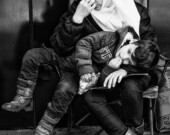 Une famille de réfugiés syriens.  