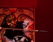 Dramatic dance and intricate masks are part of the Dancers of Damelahamid’s regalia.| Photo courtesy of Dancers of Damelahamid.  