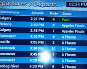 « Le français se distingue bien à l’aéroport international de Kelowna. | Photo de Centre culturelle francophone de l’Okanagan  
