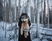 Trapper with her wolf pelt, Sunnydale, Yukon Territory, November 19, 2014. | hoto by Rafael Gerszak, Boreal Collective  