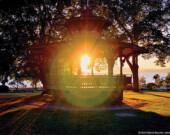 Haywood bandstand at sunset.| Photo by Denis Bouvier.  