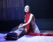 Jen with Korean gayageum, from 2014’s Solo Rites: Seven Breaths.| Photo by Curtis Seufert.  