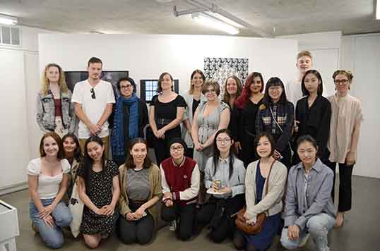 Point Grey Secondary School senior art students, teachers, artist Diyan Achjadi, CAG and Cartems at the opening of Processus, Contemporary Art Gallery.| Photo courtesy the Contemporary Art Gallery.  