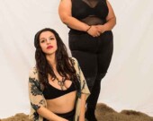 Chelsea D E Johnson (right) and Lola Whyte of the band Old Soul Rebel.| Photo by Mary Matheson.  