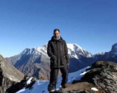 Prajwal Madhav durant une randonnée.  