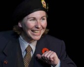 A veteran encounters a 10-year-old child at a WWII battle site in Jake’s Gift. | Photo courtesy of Presentation House Theatre  