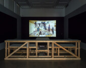 Une vue de l’installation de l’exposition Pagal Pagal Pagal Pagal Filmy Duniya d’Althea Thauberger à la Galerie d’art contemporain du 24 juillet 2020 au 3 janvier 2021.  