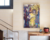 Stolen Identities – a painting by Nigerian-Canadian artist Yisa Akinbolaji – was installed in the Senate of Canada Building on Friday, September 18, 2020. | Photo courtesy of Senate of Canada  
