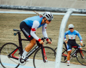 La cycliste Kelsey Mitchell en entraînement. | Photo de Kelsey Mitchell  
