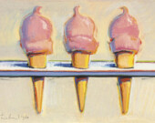 Untitled (Three Ice Creams) by Wayne Thiebaud. | Photo by Wayne Thiebaud  