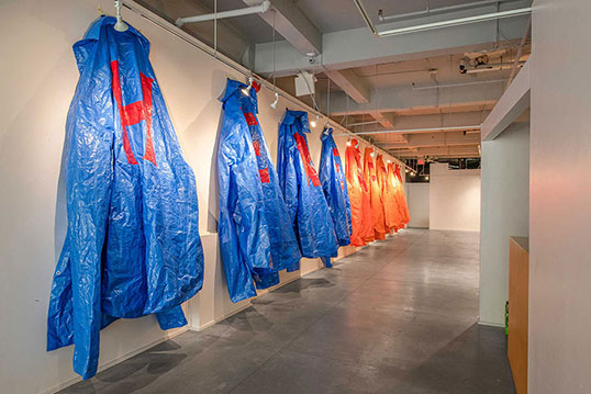 In-progress view of Rebecca Belmore’s
Hacer Memoria. | Photo by Henri Robideau  