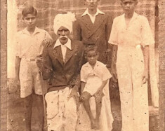Image of Chiraungi Singh (date unknown) pictured with four children. — Photo courtesy of Sandhya Prasad and Jyotika Singh