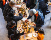 Guests enjoying servings from Tawnshi’s charcuterie boards. — Photo by Devan Francis