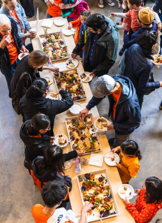 Guests enjoying servings from Tawnshi’s charcuterie boards. — Photo by Devan Francis