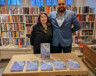 Tchadas and Sarah Leo at a Lucky’s Books book launch for Xwémalhkwu Hero Stories: A Graphic Novel (2024), UBC’s ongoing project with the Homalco First Nation. — Photo by Prudence Kelly-Andrews