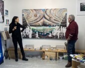 Guo Yan and Pepe Hidalgo standing in front of their work Photo Courtesy of Rachel Chen  