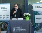 Yvon Laberge, président et directeur général du Collège Éducacentre, lors de son discours d’ouverture.  
