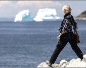 Arianna Dagnino with iceberg in Twillingate | Credit: Stefano Gulmanelli  