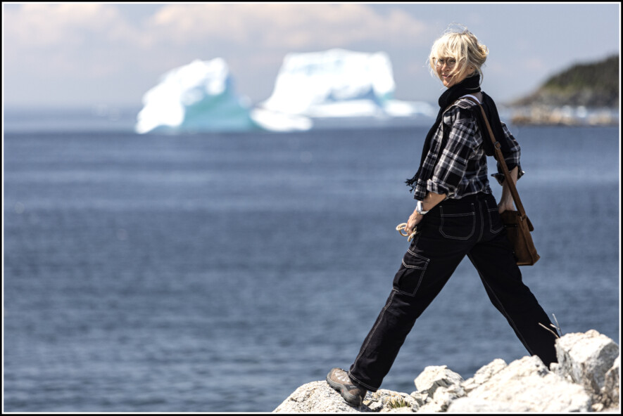 Arianna Dagnino with iceberg in Twillingate | Credit: Stefano Gulmanelli  