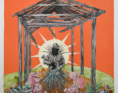 10. Osvaldo Ramirez Castillo, Untitled, 2024, colour pencil, acrylic ink, watercolour, oil paint, collage on mylar, 87.63 x 91.44 cm, Courtesy of the artist  