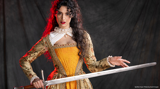 Synthia Yusuf in Gateway Theatre’s Wildwoman. | Photo by David Cooper.  