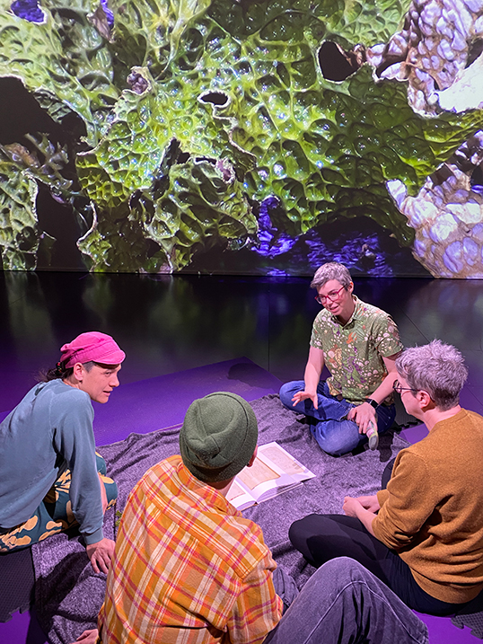 Artists gather for workshop in preparation of A Voynich Manifesto. | Photo by Terri Hron  