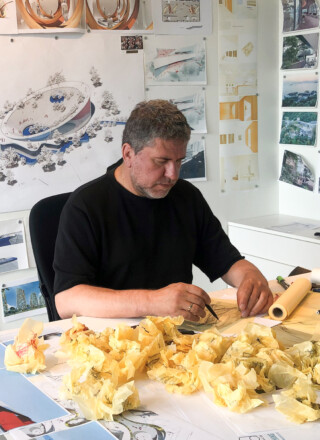 Venelin Kokalov sketching | Photo courtesy of Revery Architecture.   