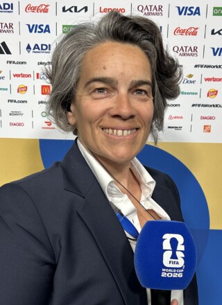 Sandrine Simmonet lors du match de poules opposant la Croatie au Ghana le 27 juin dernier | Courtoisie.  