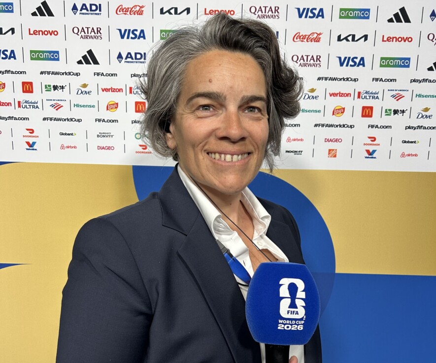 Sandrine Simmonet lors du match de poules opposant la Croatie au Ghana le 27 juin dernier | Courtoisie.  