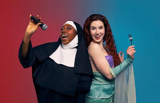 Kat Reynolds in Sister Act and Madison Simms in Disney’s The Little Mermaid. &mdash; Photo by Emily Cooper