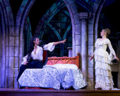 Synthia Yusuf and Kate Besworth in Dracula, a Comedy of Terrors. | Photo by Moonrider Productions for the Arts Club Theatre Company.   